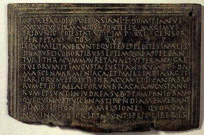 Roman Military Diploma by Unbekannt Unbekannt